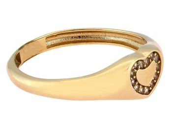 Romantyczny złoty pierścionek damski z motywem serca wysadzany cyrkoniami. Kolekcja Amore – idealny na prezent, Walentynki i wyjątkowe okazje.3.jpg